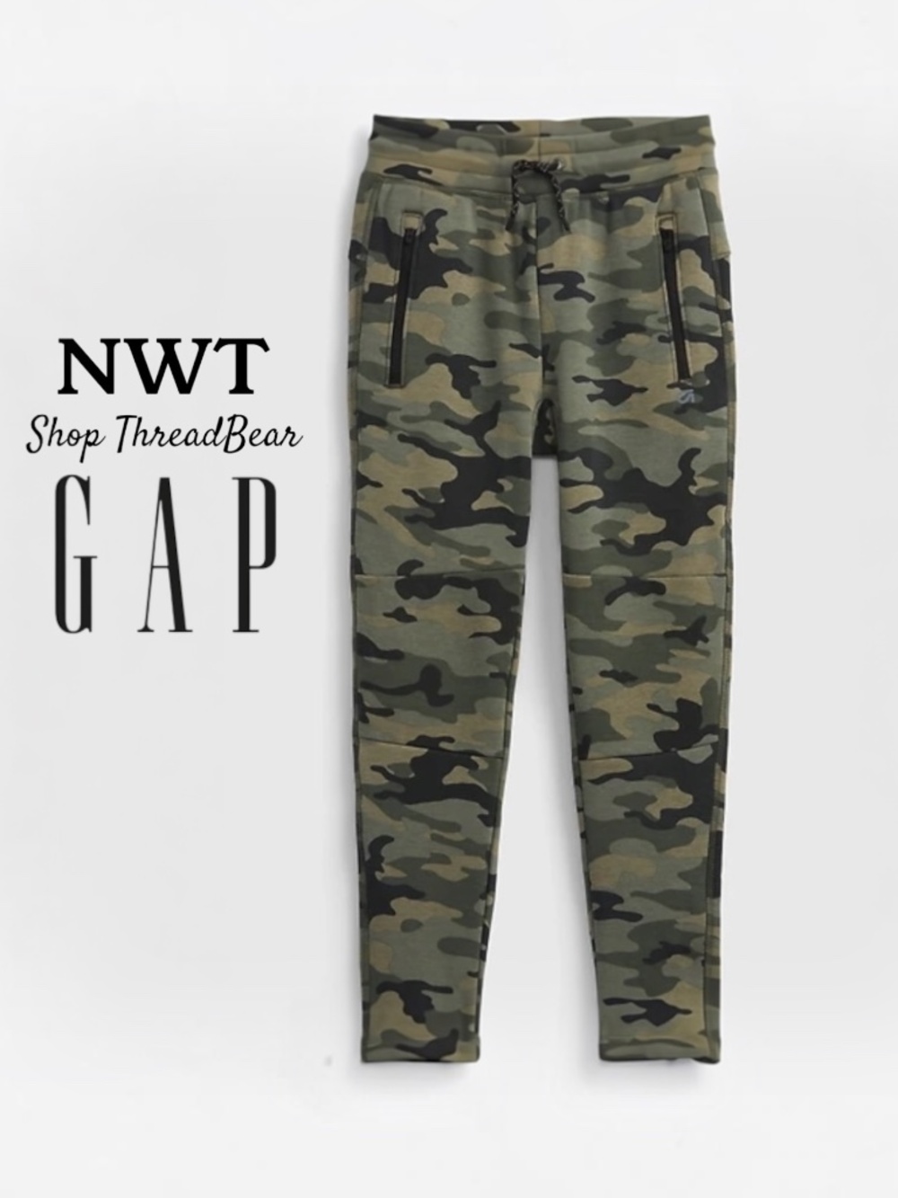 EUC [GAP] Kids Unisex Joggers | Camouflage Green + Gray Sweatpants | XL · 12